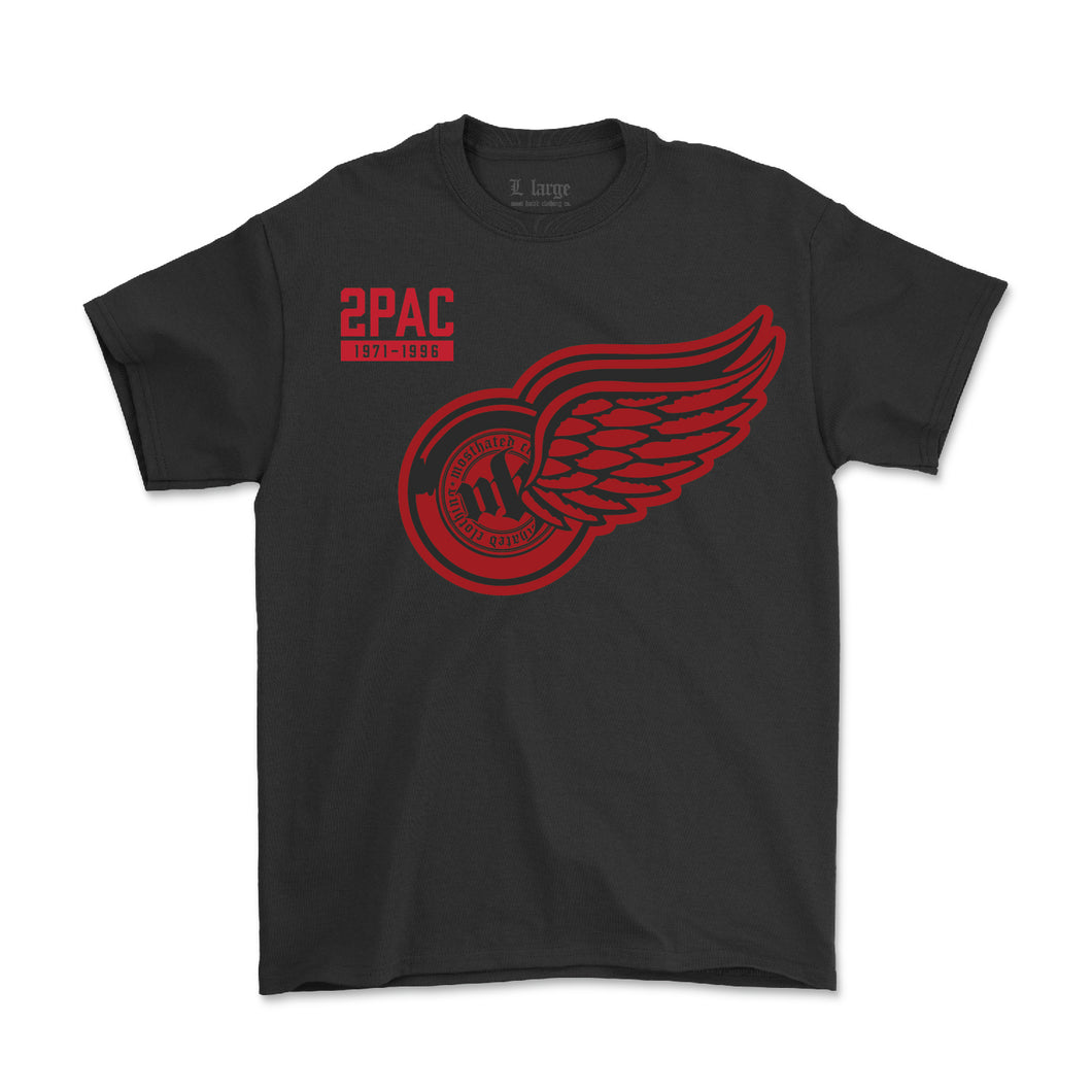 MH - Tupac Redwings - Red on Black - Tee